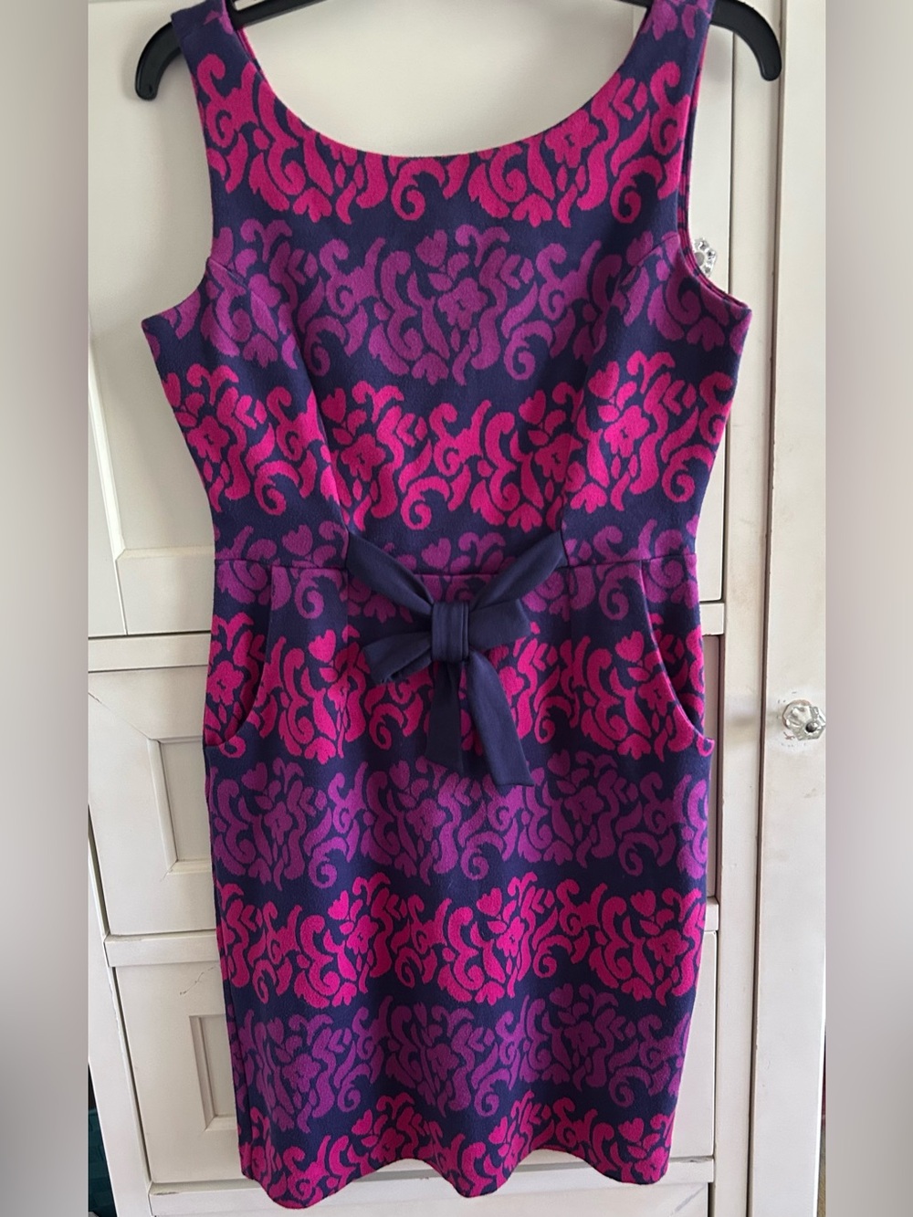 Lilly Pulitzer Sleeveless Patterned Sheath Dress with Waist Tie